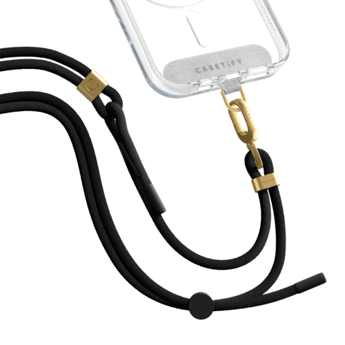 - - Rope Cross-body Strap -  Black/Gold (6mm)