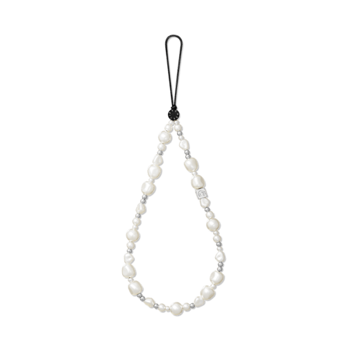 - - Phone Charm - Classic Pearl Silver