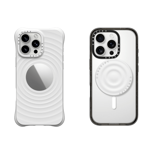 - - 2-in-1 Essentials Garden Set 2 - Ripple Mirror Case - White - iPhone 16 Pro Max& Snappy Ripple Grip Stand - White