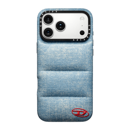 iPhone 17 Pro Max - DIESEL Blue Denim Puffer Phone Case - iPhone 17 Pro Max