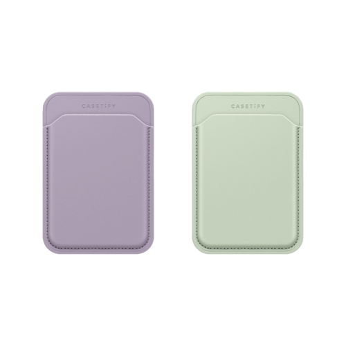 - - Snappy Wallet Duo Set - BioVeg Wallet MagSafe Compatible (Mint/Brown x1 + Lilac/Green x1)