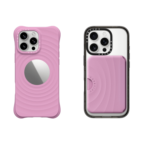 - - 2-in-1 Essentials Garden Set 1 - Ripple Mirror Case - Radish - iPhone 16 Pro Max& Snappy Ripple Wallet - Radish