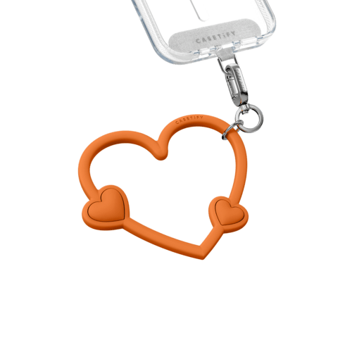 - - Heart Phone Wristlet - Orange Optimism