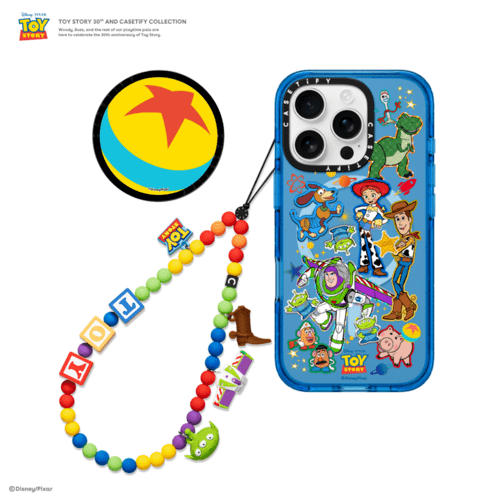 - - Toy Story Special Set - iPhone 16 Pro Max Blue MagSafe Impact Case + Snappy Grip Stand + Toy Story Phone Charm