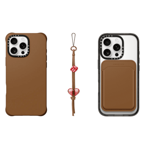 - - 3-in-1 BioVeg Set- iPhone 16 Pro Max (Tan) & Snappy Wallet (Tan) & Phone Charm (Tan)
