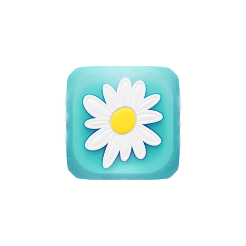 - - Glitter Silicone Charm Cube - Mint Blue