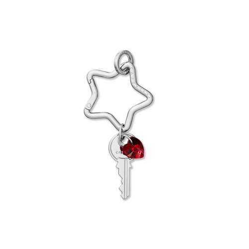 - - Charm Keychain - Twinkle Star - Ruby Red