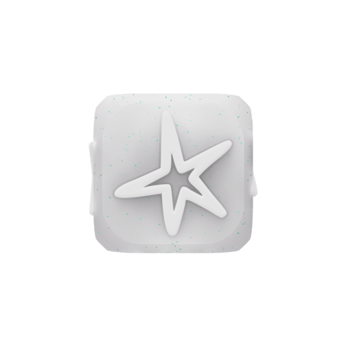 - - Glitter Silicone Charm Cube - Star
