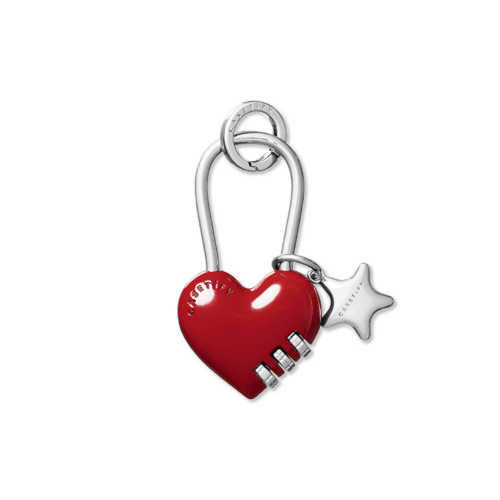 - - Charm Keychain - Heart Lock