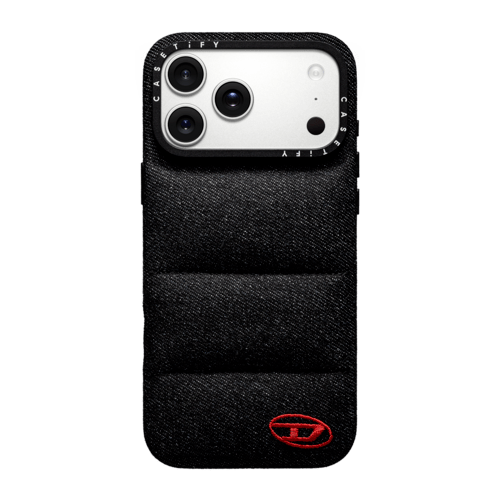 iPhone 17 Pro Max - DIESEL Black Denim Puffer Phone Case - iPhone 17 Pro Max