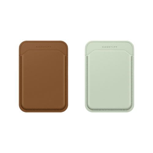 - - Snappy Wallet Duo Set - BioVeg Wallet MagSafe Compatible (Tan/Blue x1 + Mint/Brown x1)