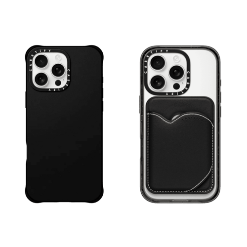 - - 2-in-1 BioVeg Set - iPhone 16 Pro Max (Black) & Heart Wallet (Black)