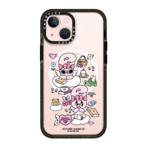 iPhone 13 Mini - Esther Bunny Chill Cloud Stickers Phone Case