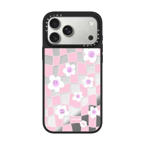 iPhone 17 Pro Max - Pink Checkered Flowers