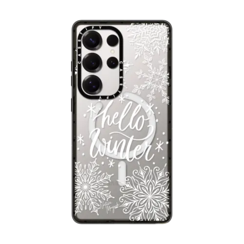 Galaxy S25 Ultra - Hello Winter Snowflakes Quote by Nature Magick