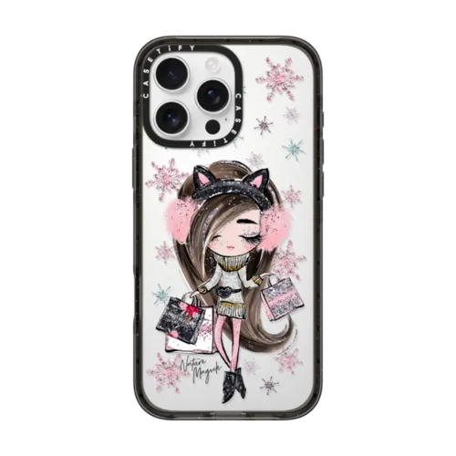 iPhone 16 Pro Max - Winter Haul Brunette Girl with Shopping Bags by Nature Magick