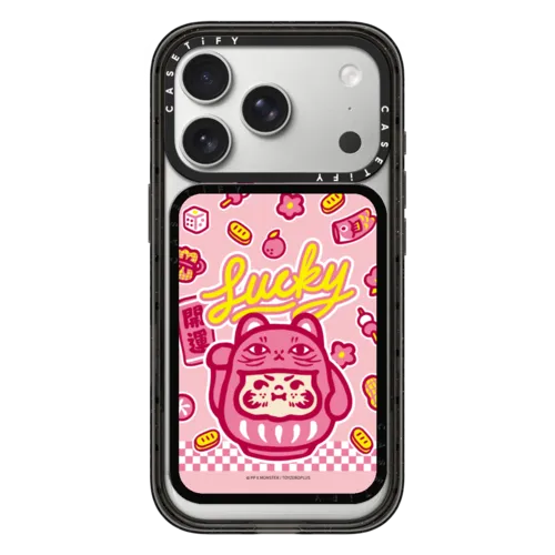 Snappy Cardholder Stand - PP Baby Lucky Cat Daruma Pink Snappy Cardholder Stand