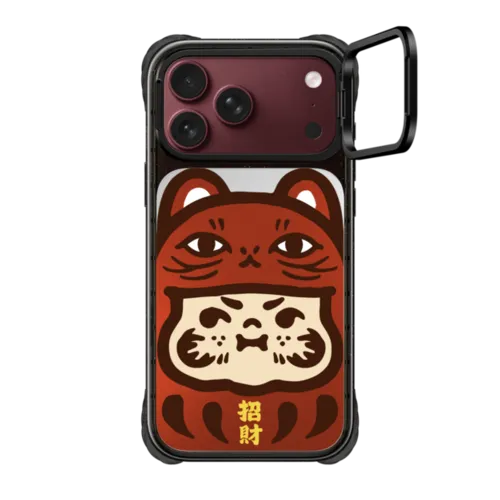 iPhone 18 Pro Max - PP Baby Lucky Cat Daruma Red Metallic Case 