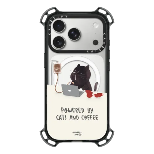 iPhone 17 Pro - Powered by cats and coffee by Moonaries illo