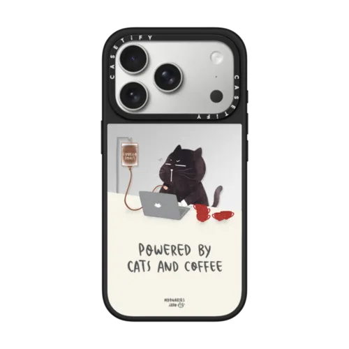 iPhone 17 Pro - Powered by cats and coffee by Moonaries illo