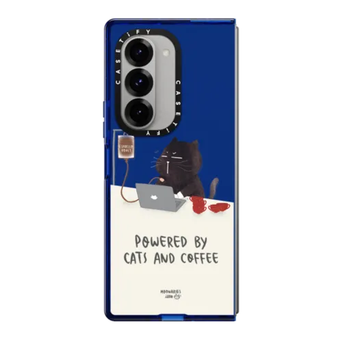 Galaxy Z Fold6 - Powered by cats and coffee by Moonaries illo