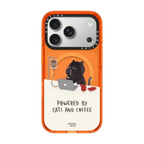 iPhone 17 Pro - Powered by cats and coffee by Moonaries illo