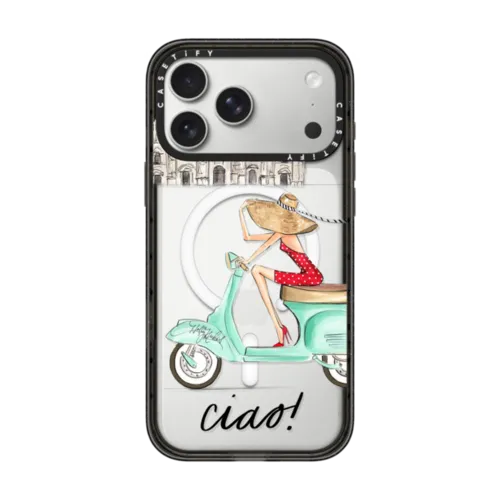 iPhone 17 Pro Max - Ciao- Vespa Girl Milan Italy (fashion illustration transparent case)