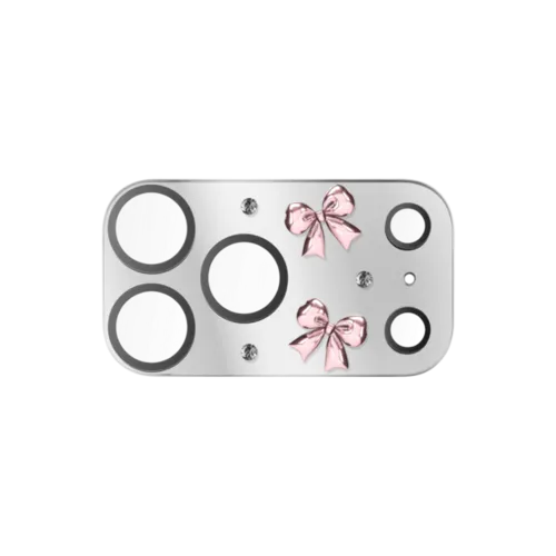 iPhone 17 Pro Max (Lens Protector) - Metallic Pink Ribbon