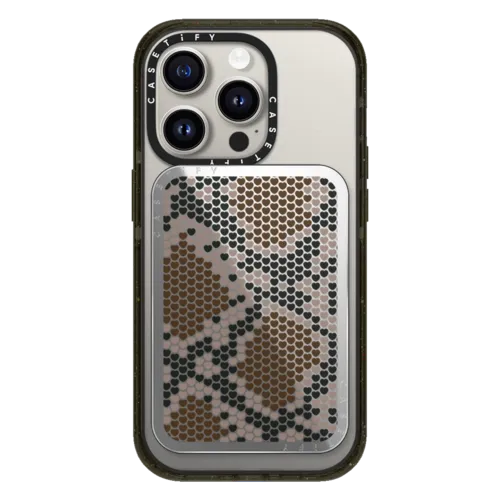 Snappy Cardholder Stand - Brown Heart Snake Print