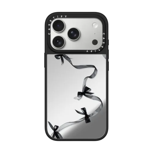 iPhone 17 Pro - Black Organza Ribbons