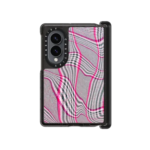 Galaxy Z Fold8 - Distorted Plaid - Pink