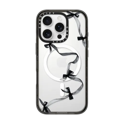 iPhone 16 Pro - Black Organza Ribbons