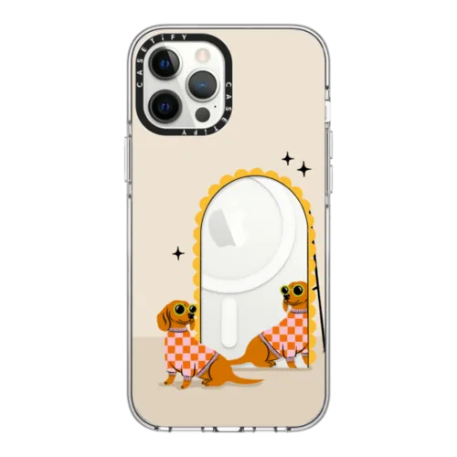 iPhone 12 Pro Max - Checkered Dachshund Mirror