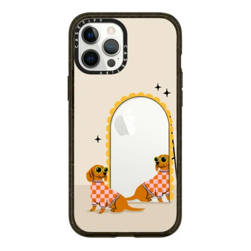 iPhone 12 Pro Max - Checkered Dachshund Mirror