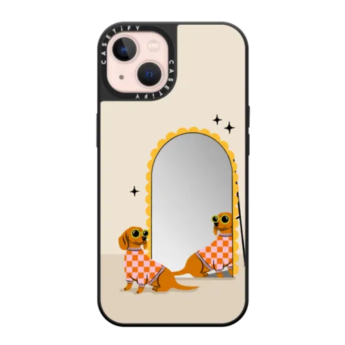 iPhone 13 - Checkered Dachshund Mirror