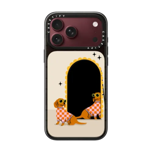 iPhone 18 Pro Max - Checkered Dachshund Mirror