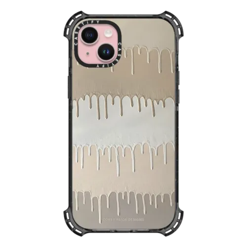 iPhone 15 Plus - Tan Painted Drips by Corey Paige Designs