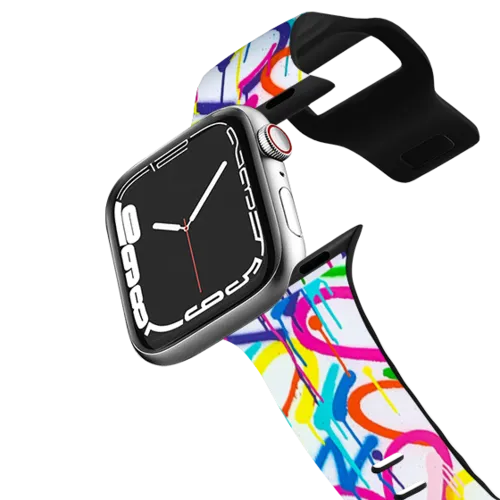 Apple Watch Series 7-9 (45mm) - Rainbow Graffiti Hearts by Corey Paige Designs