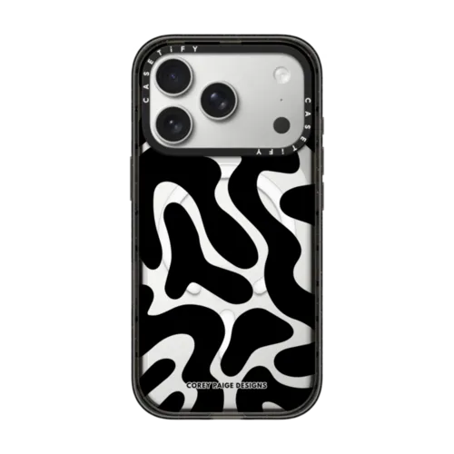 iPhone 17 Pro - Black Abstract Shapes by Corey Paige Designs