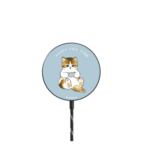   - Happy Tea Time PowerThru Magnetic Wireless Charger