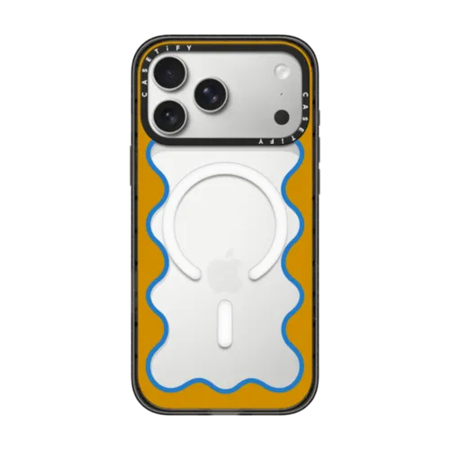 iPhone 17 Pro Max - Blue and Yellow Wavy Border