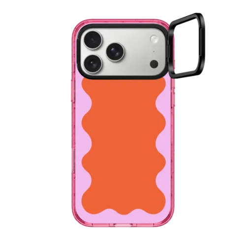 iPhone 17 Pro Max - Pink Wavy Border on Orange