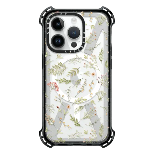 iPhone 14 Pro - Modern Pink Yellow Green Watercolor Floral Berries