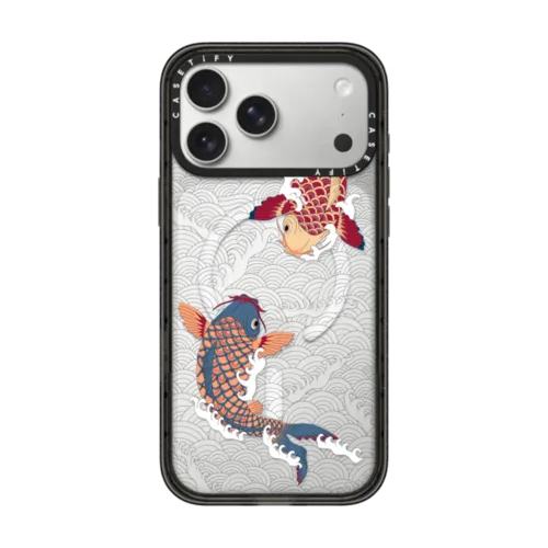 iPhone 17 Pro Max - koi fish Japanese tattoo style transparent pattern
