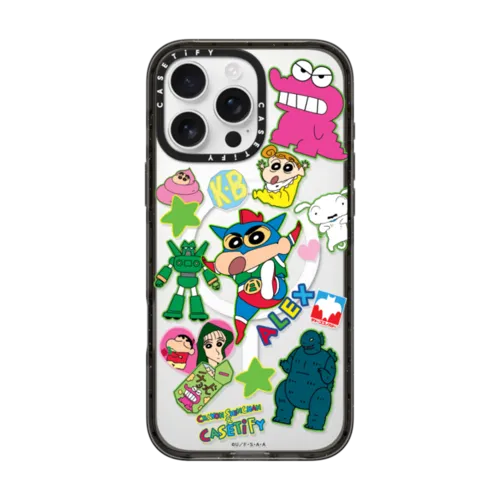 iPhone 16 Pro Max - Crayon Shinchan Sticker Custom Case (Action Kamen)