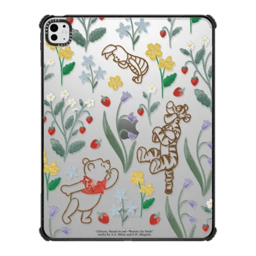 iPad Pro 13-inch (M4/M5) - Winnie The Pooh Embroidered Floral Pattern Tablet Case
