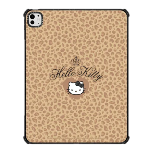 iPad Pro 13-inch (M4/M5) - Hello Kitty Wild Golden Tan Leopard Tablet Case