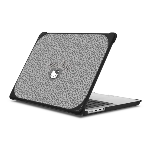 MacBook Pro 14-inch (M1 - M5) - Hello Kitty Wild Chrome Grey Leopard Laptop Case