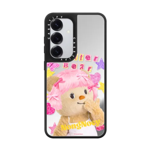 Galaxy S25 - Butterbear OOTD Custom Case - Pink Hair Edition