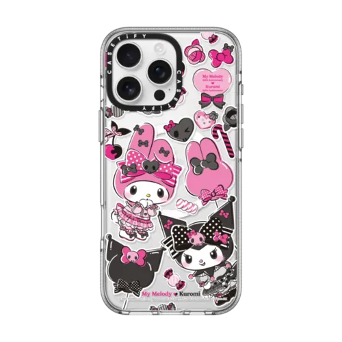 iPhone 16 Pro Max - My Melody & Kuromi Celebration Sticker Case